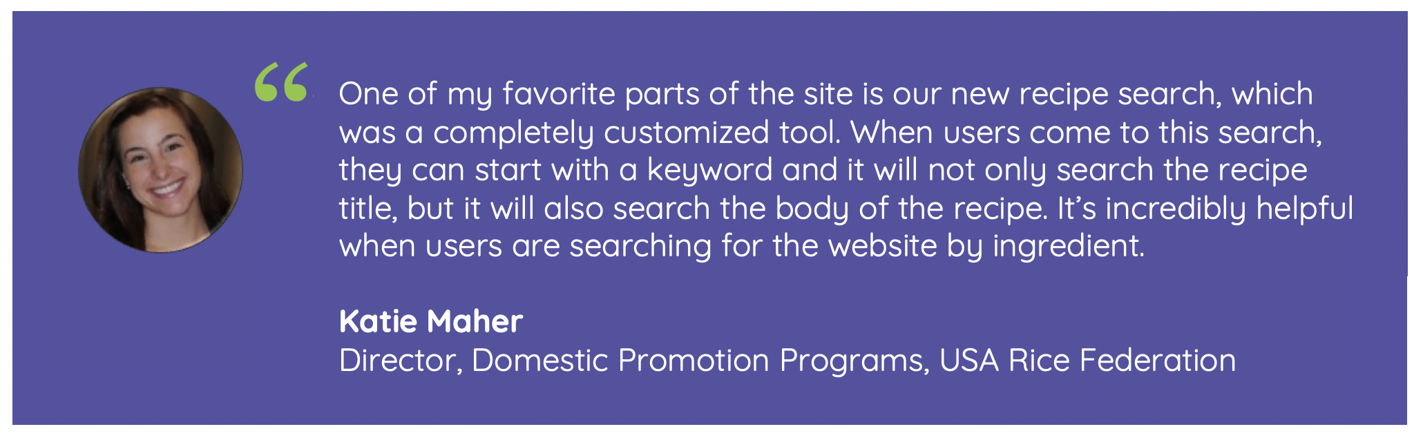 Katie Maher - USA Rice Quote