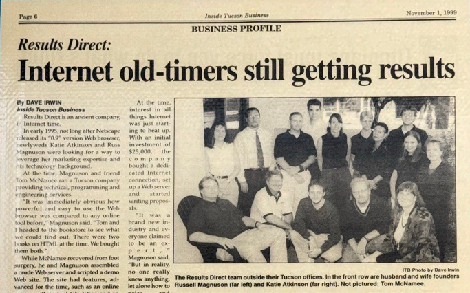 Results Direct 1999 Newspaper Article