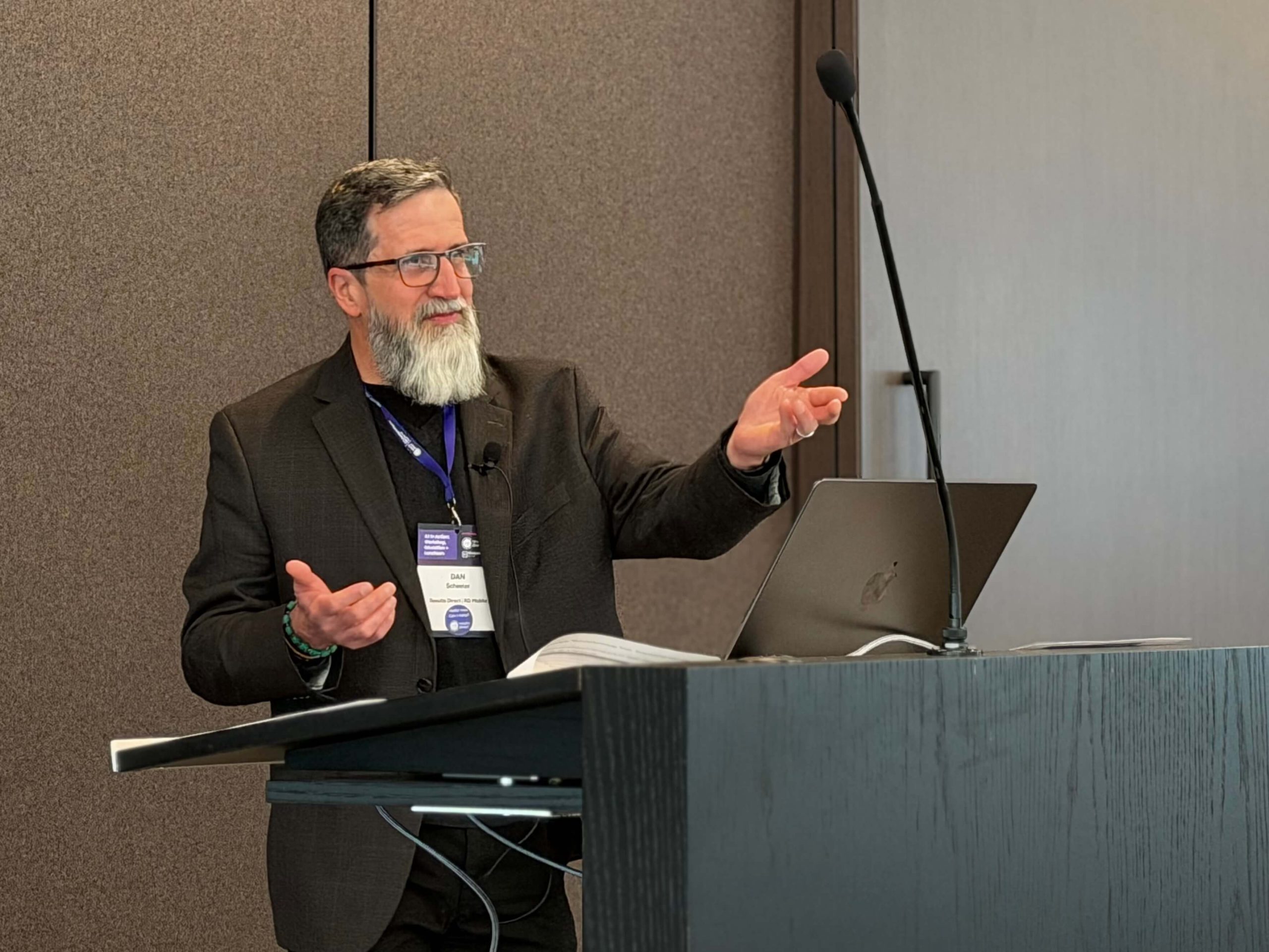 Dan Scheeler presenting at the AI In Action Workshop